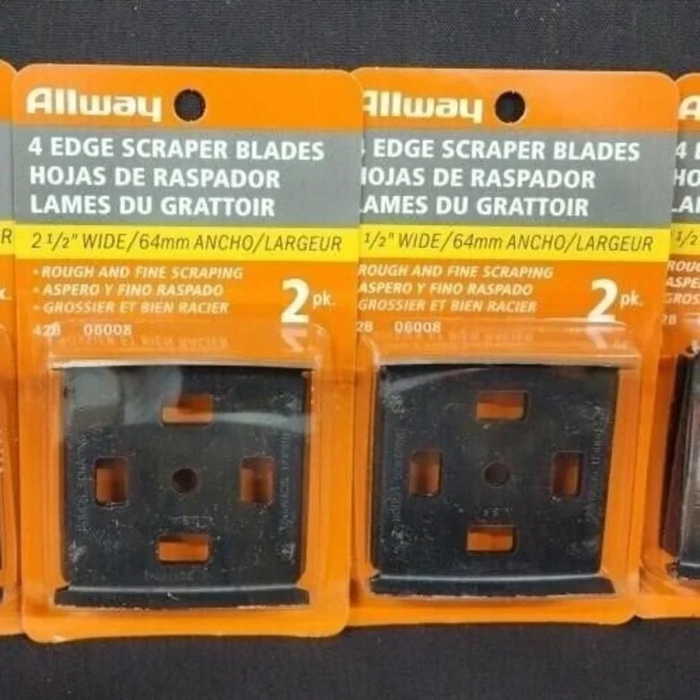 2x ALLWAY 4-Edge Paint Scraper Blades 2 1/2